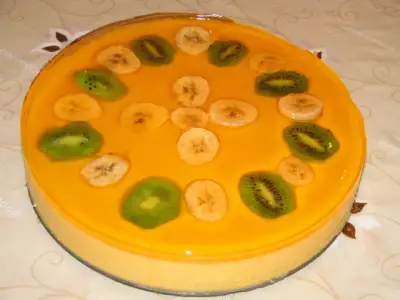 Торт суфле с тыквой и персиками