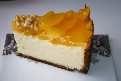 Персики в облаках творожный пирог чизкейк
