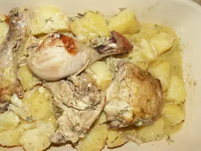 Курица с картофелем запеченая в рукаве