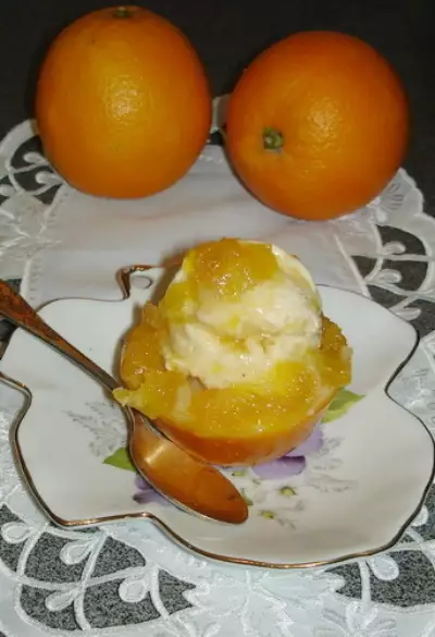 Мороженое из тыквы с апельсиновым соусом, которое согревает.