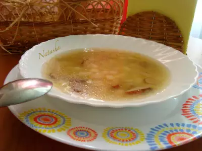 суп с белыми грибами и манной крупой