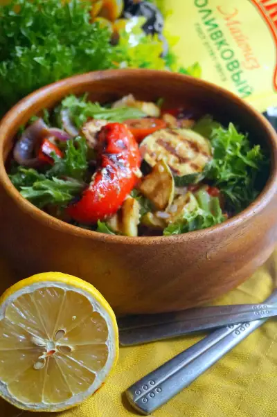 Тёплый салат с печёными овощами  #махеевънаприроде