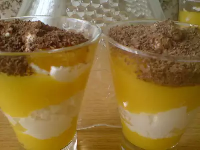 Десерт из манго и творога