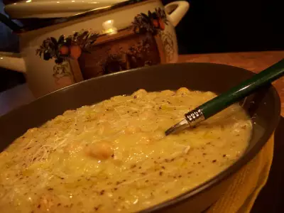 Густой луково нутовый суп с пармезаном