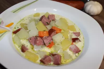 Суп с кольраби и кабаносси