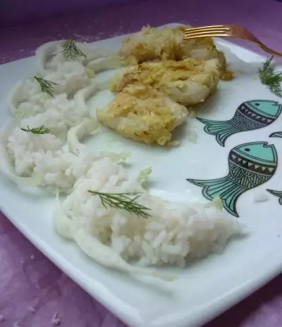 Рыба в кокосовом кляре с рисом за 25 минут