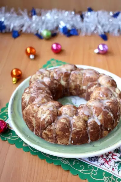 Мраморный пирог с корицей и глазурью (новогоднее спасибо леночке-кыш)