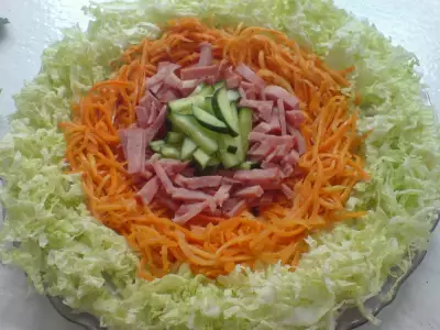 Салат "радуга" с корейской морковкой