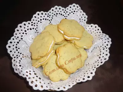Лимонно-маковое печенье с прослойкой из сливочного сыра
