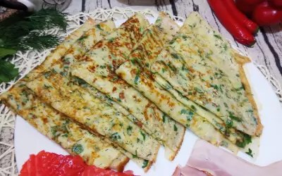 Блины с сыром и зеленью.