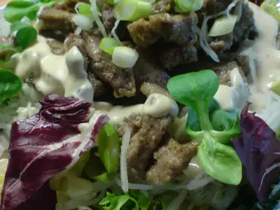 Салат из кольраби и мяса индейки