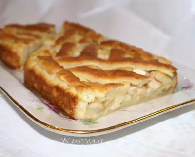 Заварное дрожжевое тесто и пирог с яблоками из него