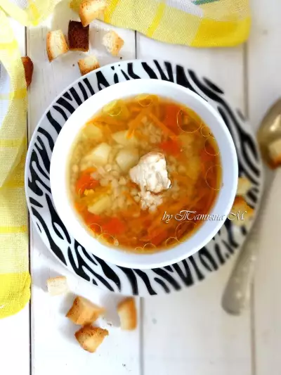 Детский рыбный суп с гречкой