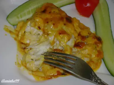 Запеченная рыба в молочно горчичном соусе с карри