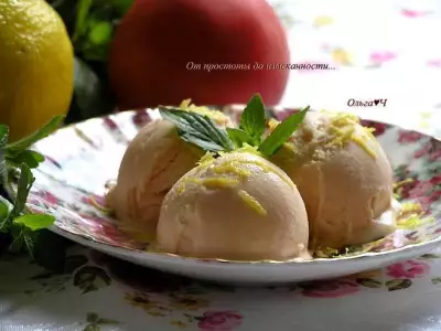 Томатное мороженое с лимонным кремом