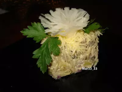 Салат с грибами и мясом