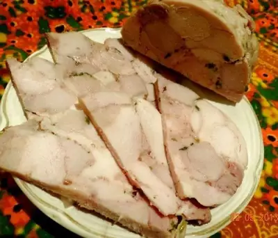 Ветчина прессованая свино куриная в мультиварке
