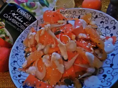 Морковка с тыквой под майонезным соусом