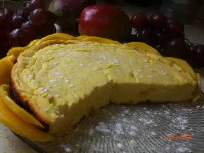 Легкая творожная 3апеканка с манго ( вариант без сахара и масла)