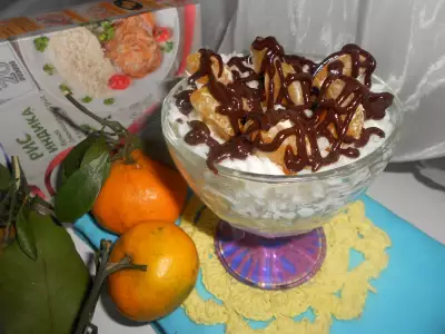 Рис индика с мандаринами и шоколадным кремом за 20 минут
