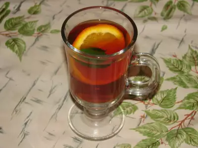 Чай с апельсином и мятой