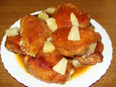Курица по-полинезийски. маринад меняет представление о курином блюде.