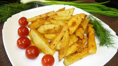 Картофель дольками в духовке (постное блюдо)