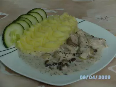 Курица с грибами под сырным соусом