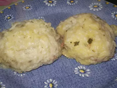 Мясные шарики в картофельной стружке в пароварке