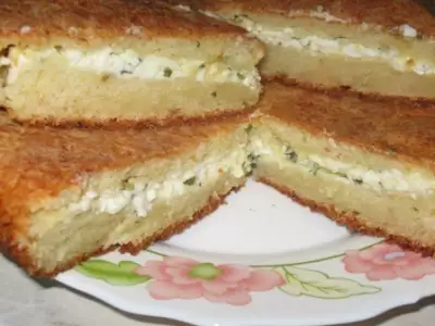 Пирог с сыром на творожном тесте ( почти "хачапури")