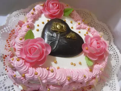 Торт поздравление розовое сияние