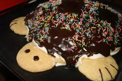 Торт «Черепаха» с шоколадным кремом на сковороде фото