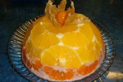 Творожный цитрусовый торт с курагой