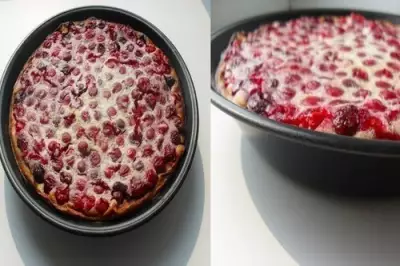 Французский десерт «Клафути с вишней» фото