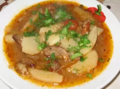 Татарский суп с мясом
