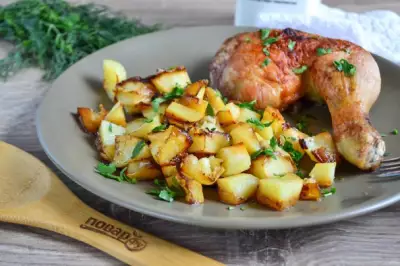 Курица с картошкой в соевом соусе в духовке
