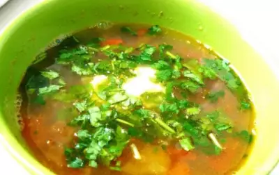 Вегетарианский суп с фасолью