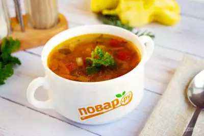 Гречневый суп с баклажанами