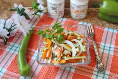 Простой салат из шампиньонов консервированных
