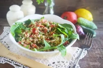 Овощной салат с булгуром "Кысыр"