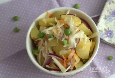 Картофельный салат с квашеной капустой