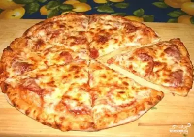 Пицца на сковороде на сметане