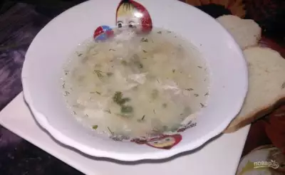 Суп с пшеном и яйцом