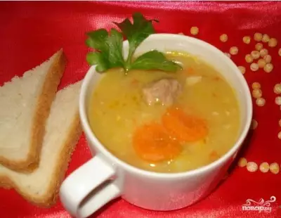 Гороховый суп с мясом в мультиварке