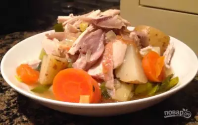 Куриное мясо с овощами в духовке