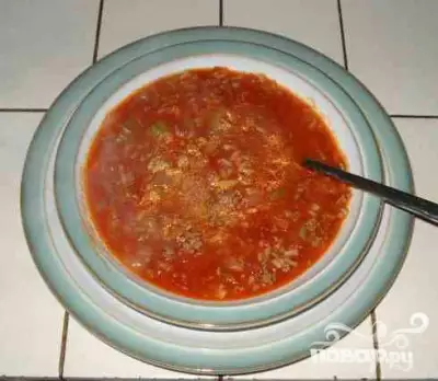 Суп с говядиной и помидорами