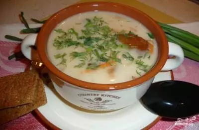 Суп из белых грибов с сыром