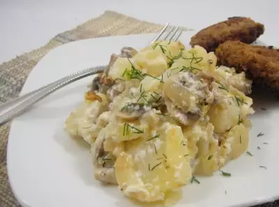 Картошка с грибами со сметаной