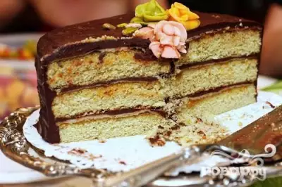 Фисташковый торт с марципаном и шоколадной глазурью
