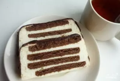 Творожный торт с печеньем без выпечки фото